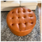 Handmade Pouf Leather Footstool Tufted Round Leather Footrest Ottoman Home Decor
