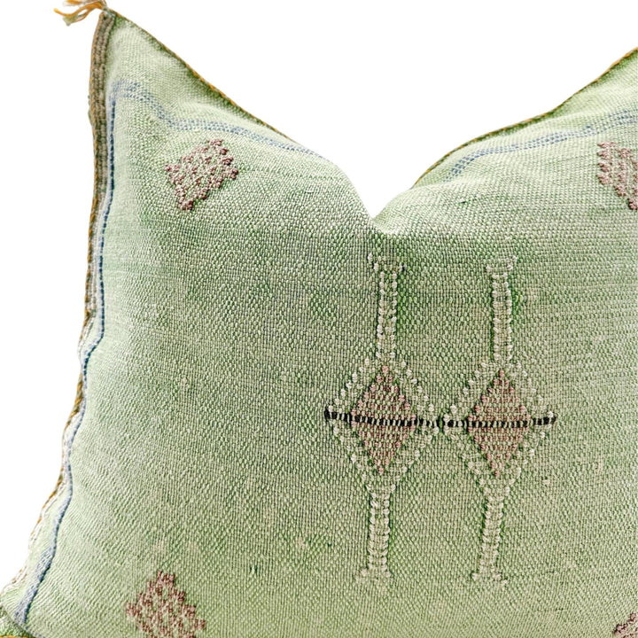Square Green Cactus Silk decorative Pillow | Authentic Cactus Silk Pillow