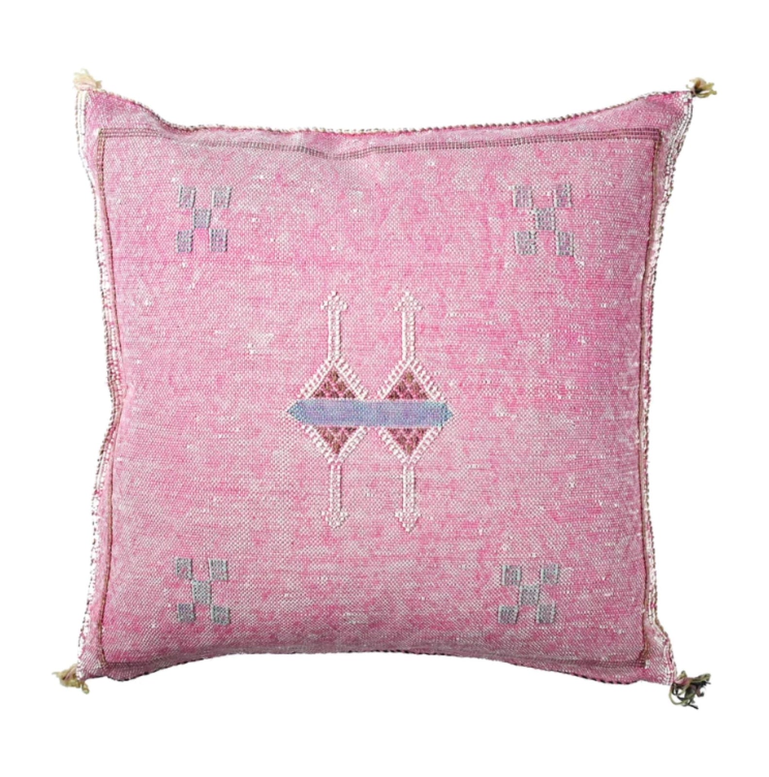 Pink Cactus Silk Pillow Case, Handmade Throw Pillow Cover 19"x19" 