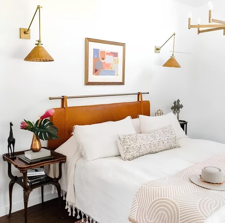Luxury Genuine Leather Hanging Headboard - Customizable Wall-Mounted Elegance