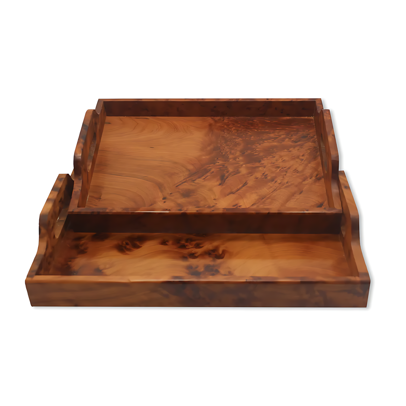 Moroccan Thuya Wood Tray Set of 2