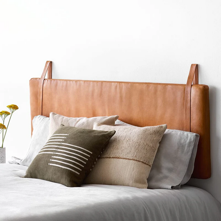 Luxury Genuine Leather Hanging Headboard - Customizable Wall-Mounted Elegance