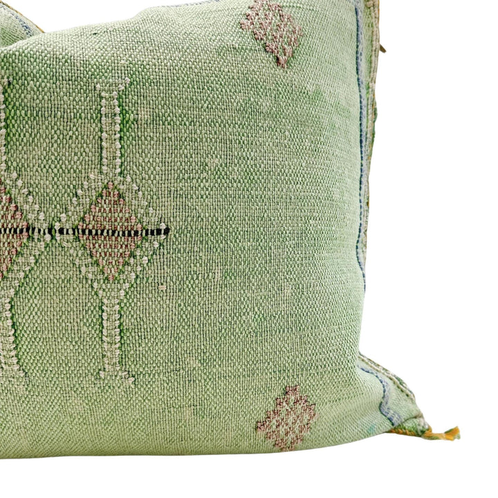 Square Green Cactus Silk decorative Pillow | Authentic Cactus Silk Pillow