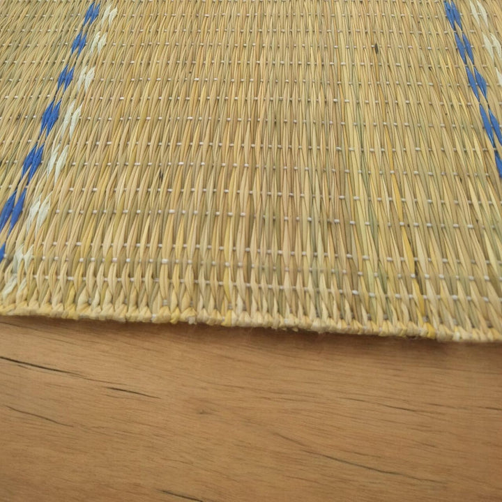2x Eco-Friendly Moroccan Hassira Straw Rug - Handmade Natural Samar Palm Mat