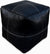 Genuine Square Leather Pouf, Square Ottoman Footstool Pouf, Black Living Room
