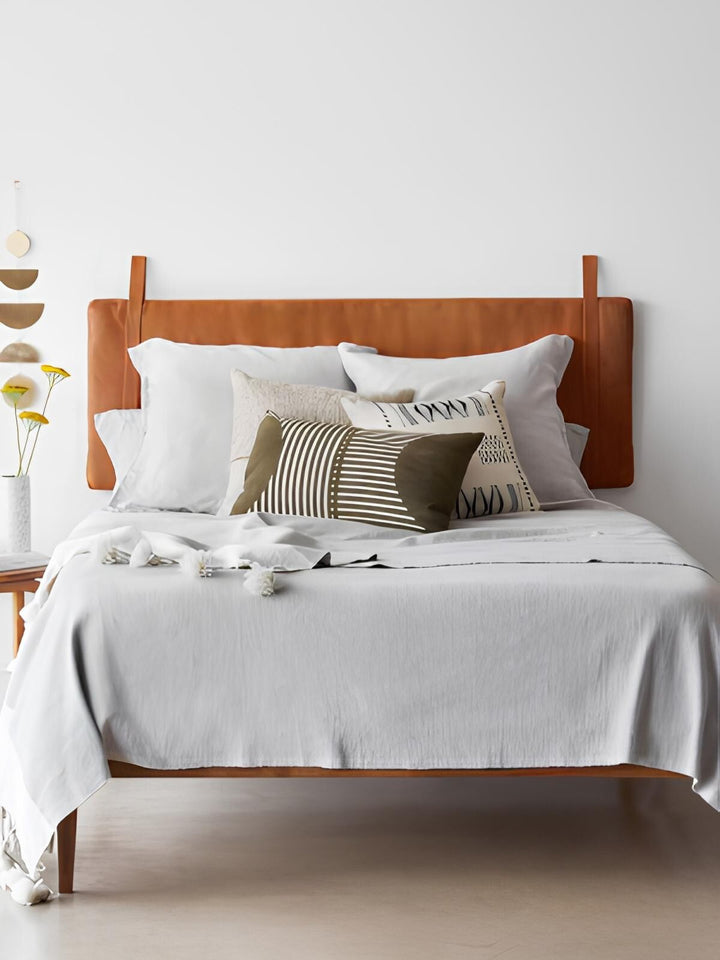 Luxury Genuine Leather Hanging Headboard - Customizable Wall-Mounted Elegance
