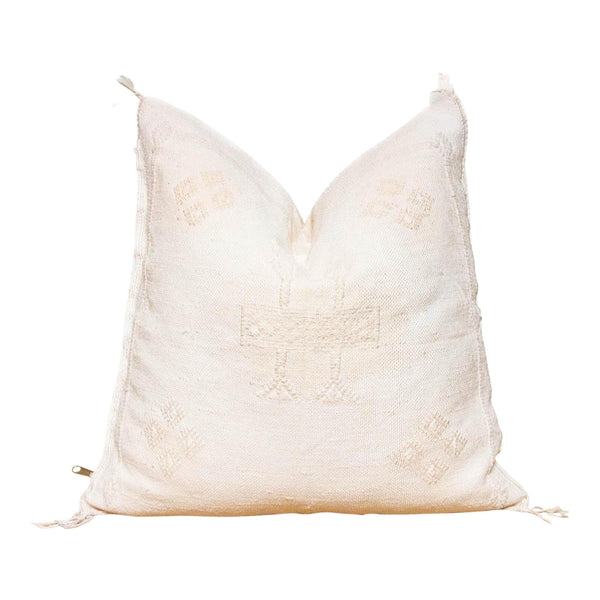 Square Ivory Cactus Silk decorative Pillow  Authentic Cactus Silk Pillow 19"x19"