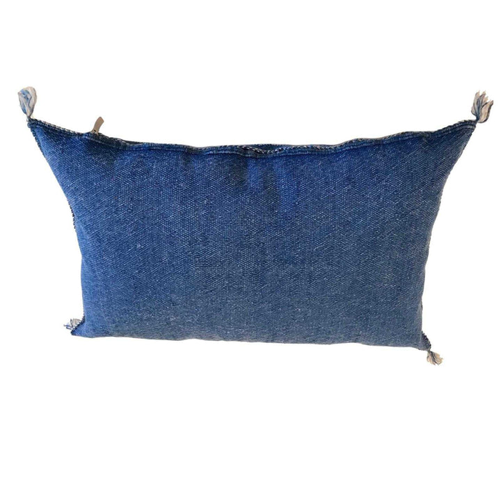 Moroccan Cactus Silk Pillowcase 21"x13", Lumbar Blue Cactus Silk Cushion
