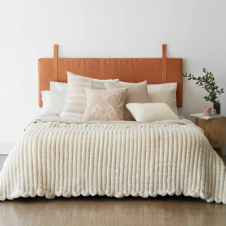 Hanging Leather Genuine Headboard- Custom Made | Wall Hang Cushion headboard