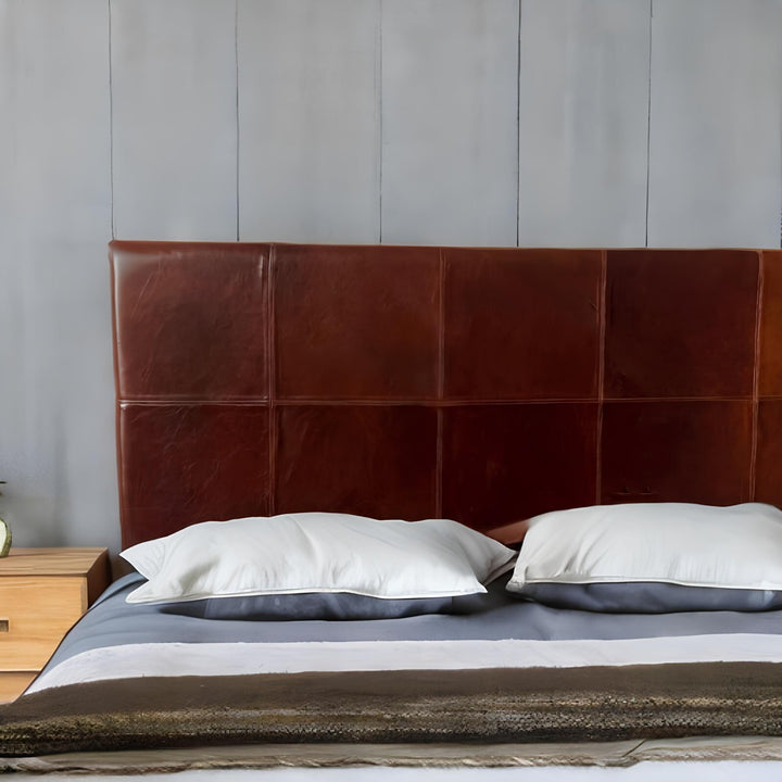 Stylish King Bed Leather Headboard - Custom Made | East to Install Wall Mounted