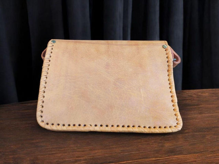 Handmade Natural Leather Boho Crossbody – Simple, Durable