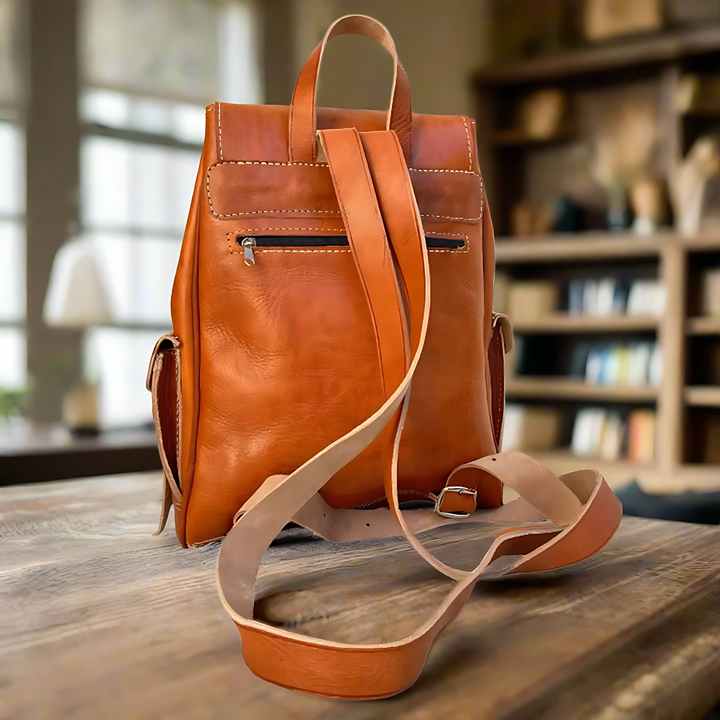 Tissila Leather Buckle Backpack | Handmade Authentic Leather Vintage Style