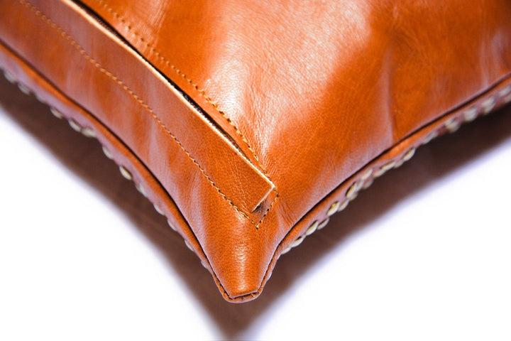 Handmade Genuine Lambskin Leather Pillow Cover Decorative  Sofa Cushion Case
