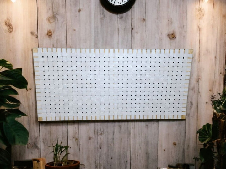 Handwoven Leather Strap Headboard - Boho Chic Wall Hanging - Moroccan Handmade
