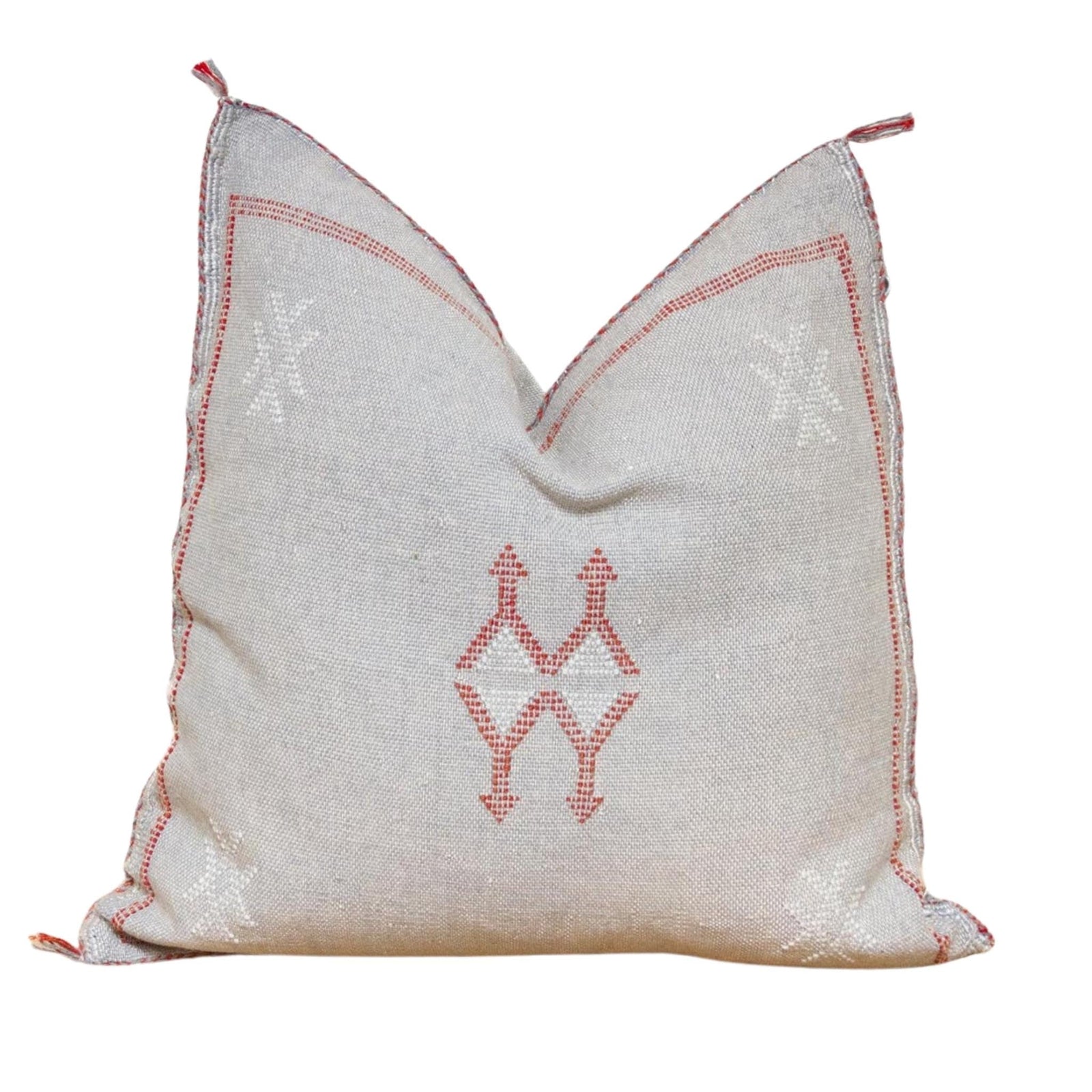 Square Gray Cactus Silk decorative Pillow | Authentic Cactus Silk Pillow 19"x19"