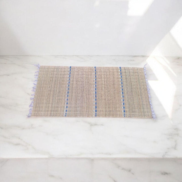 2x Eco-Friendly Moroccan Hassira Straw Rug - Handmade Natural Samar Palm Mat