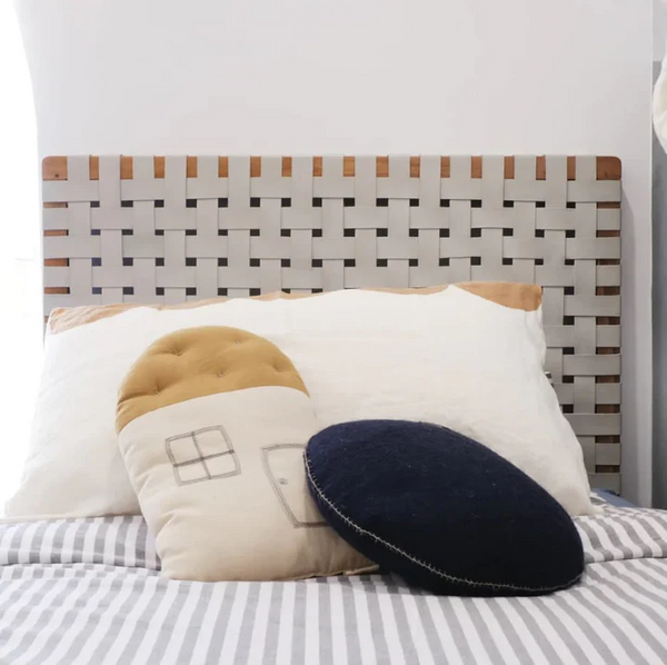 Handwoven Leather Strap Headboard - Boho Chic Wall Hanging - Moroccan Handmade