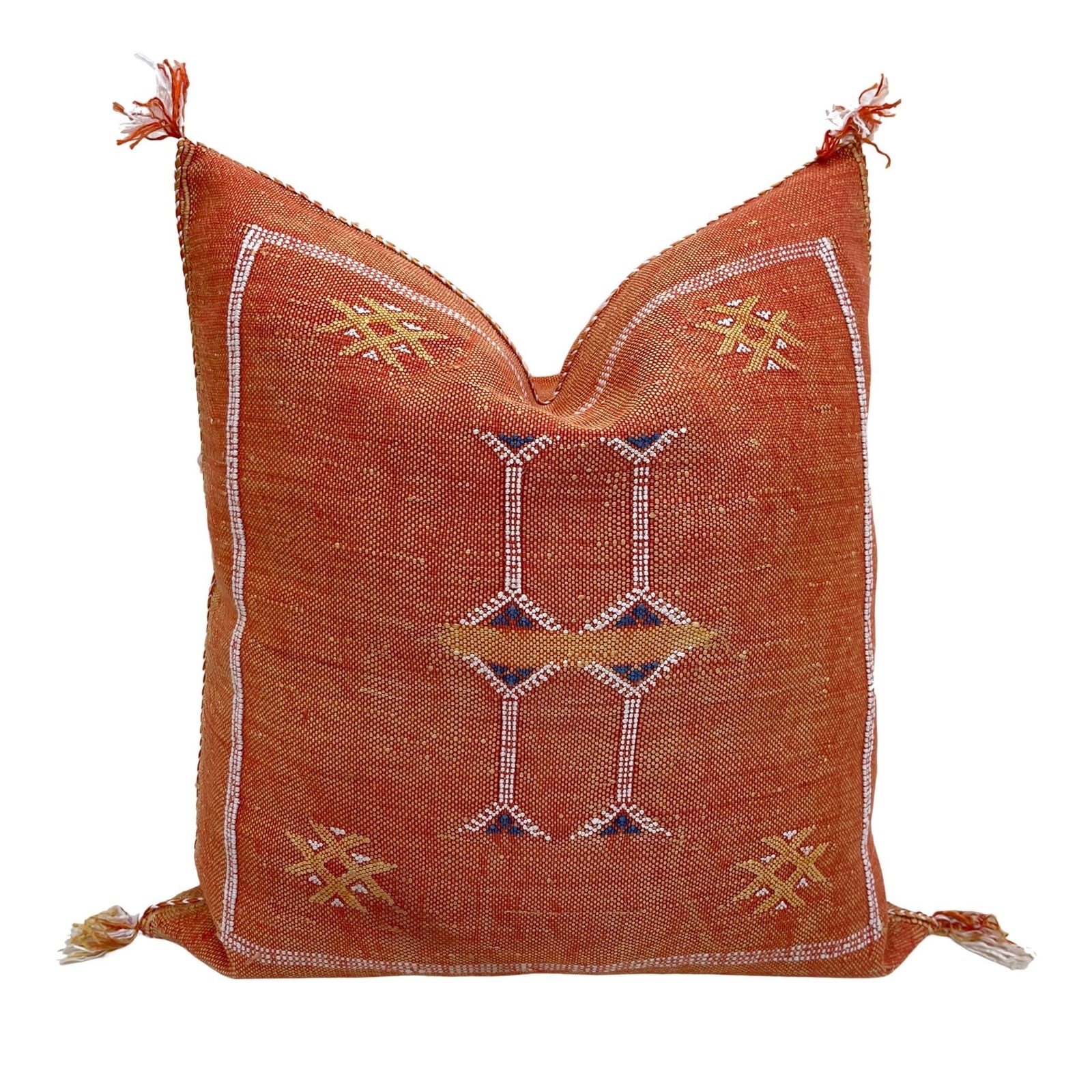 Square Brown Cactus Silk decorative Pillow | 19"x19" Cactus Silk Pillow