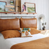 Genuine Leather Headboard Cover, Brown Bed Frame Headboard Cushion