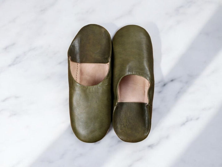 Handmade Leather Black Babouche Slipper, Soft Organic Shoes Comfortable Belgha