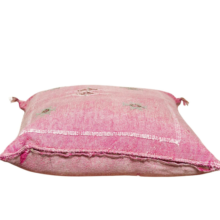 Square Pink Cactus Silk decorative Pillow | Authentic Cactus Silk Pillow 19"x19"