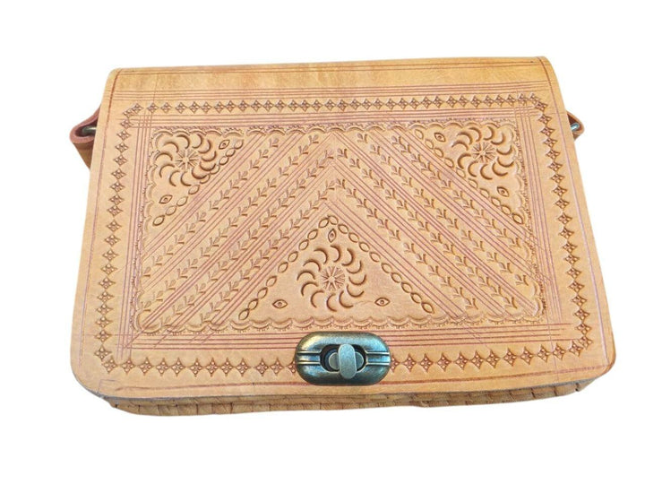 Handmade Natural Leather Boho Crossbody – Simple, Durable