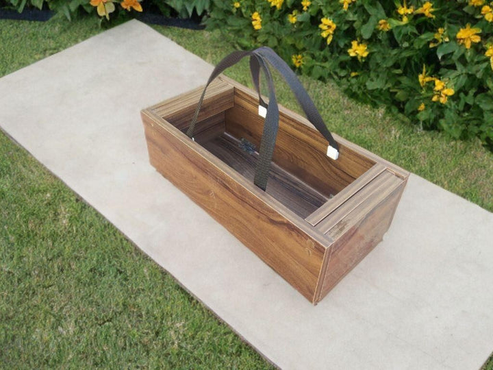 Portable Picnic Table  Wooden Storage Box - Boho Outdoor Dining Storage Solution