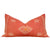 Lumbar Orange Moroccan Cactus Silk decorative Pillow | Handcrafted Cushion