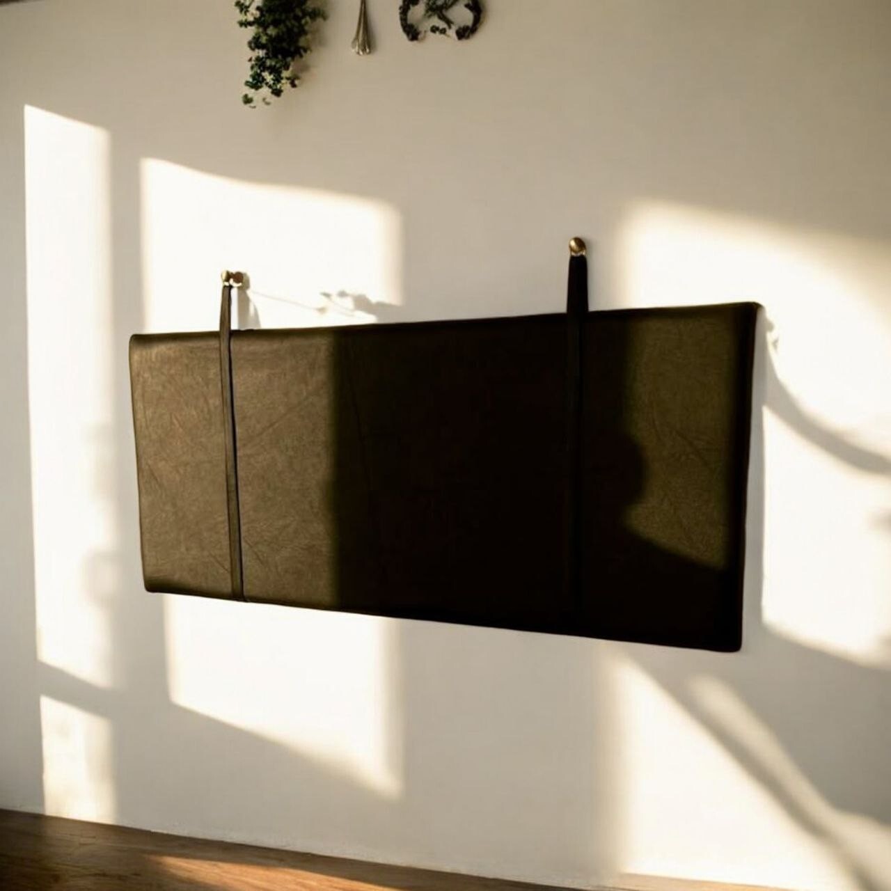 Luxury Genuine Leather Hanging Headboard - Customizable Wall-Mounted Elegance