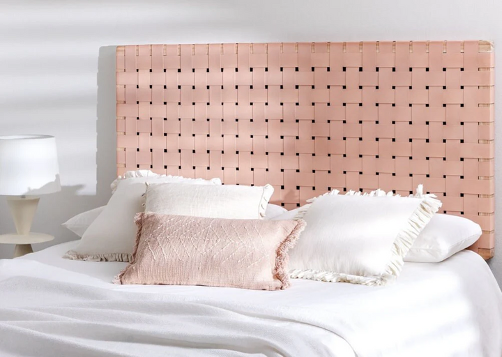 Handwoven Leather Strap Headboard - Boho Chic Wall Hanging - Moroccan Handmade