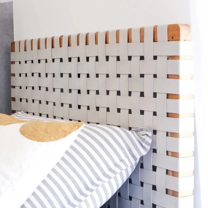 Handwoven Leather Strap Headboard - Boho Chic Wall Hanging - Moroccan Handmade