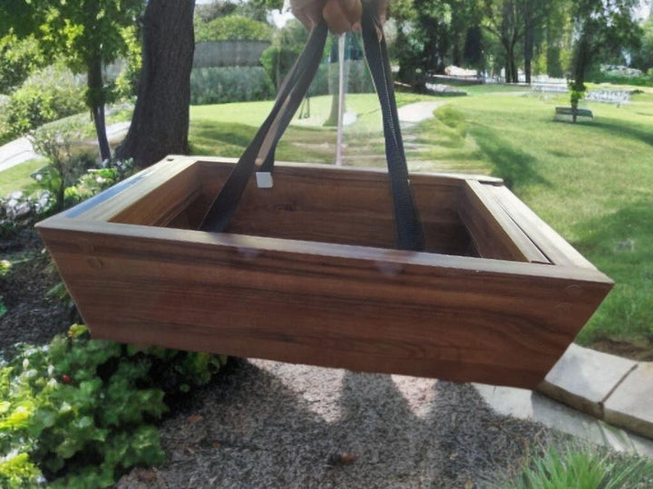 Portable Picnic Table  Wooden Storage Box - Boho Outdoor Dining Storage Solution