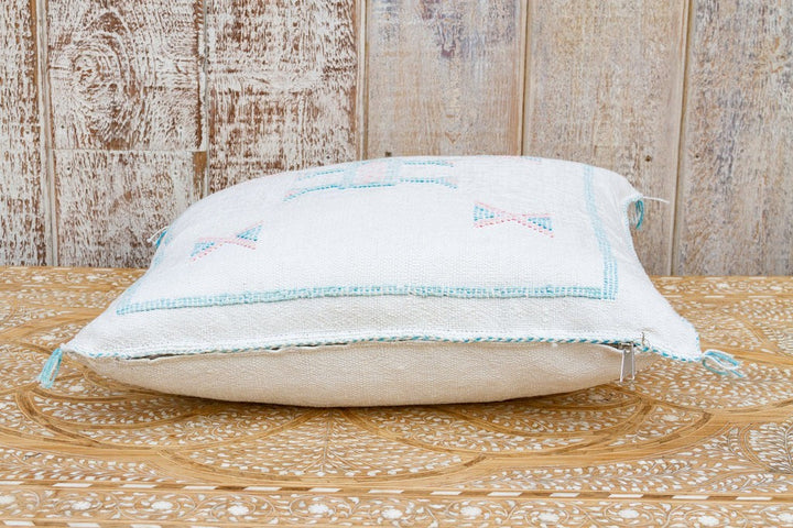 Blanca Moroccan Silk Rug Pillowcase | 19"x19" Cactus Silk Pillowcase