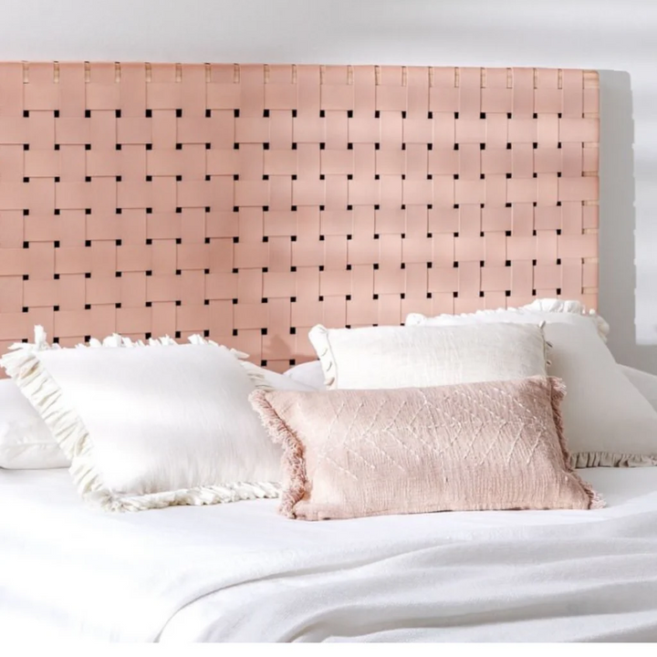 Handwoven Leather Strap Headboard - Boho Chic Wall Hanging - Moroccan Handmade