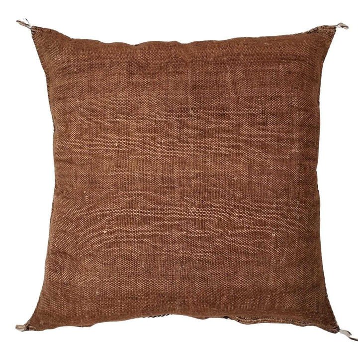 Vintage Dark Brown Cactus Silk Cushion, 19" x 19" Cactus Silk Pillow Case, Brown