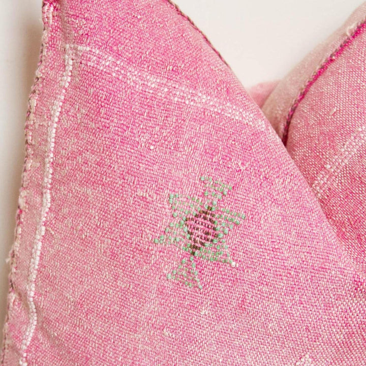 Square Pink Cactus Silk decorative Pillow | Authentic Cactus Silk Pillow 19"x19"