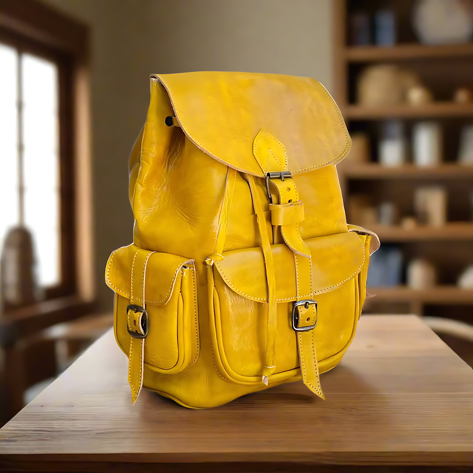 Aren Leather Buckle Backpack | Handmade Authentic Leather Vintage Style