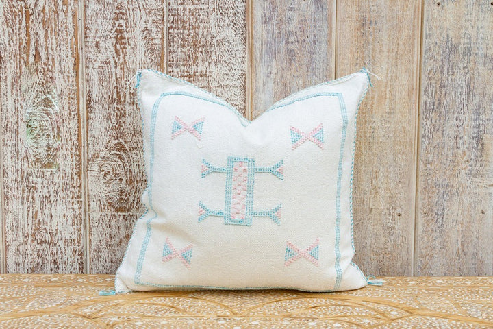 Blanca Moroccan Silk Rug Pillowcase | 19"x19" Cactus Silk Pillowcase