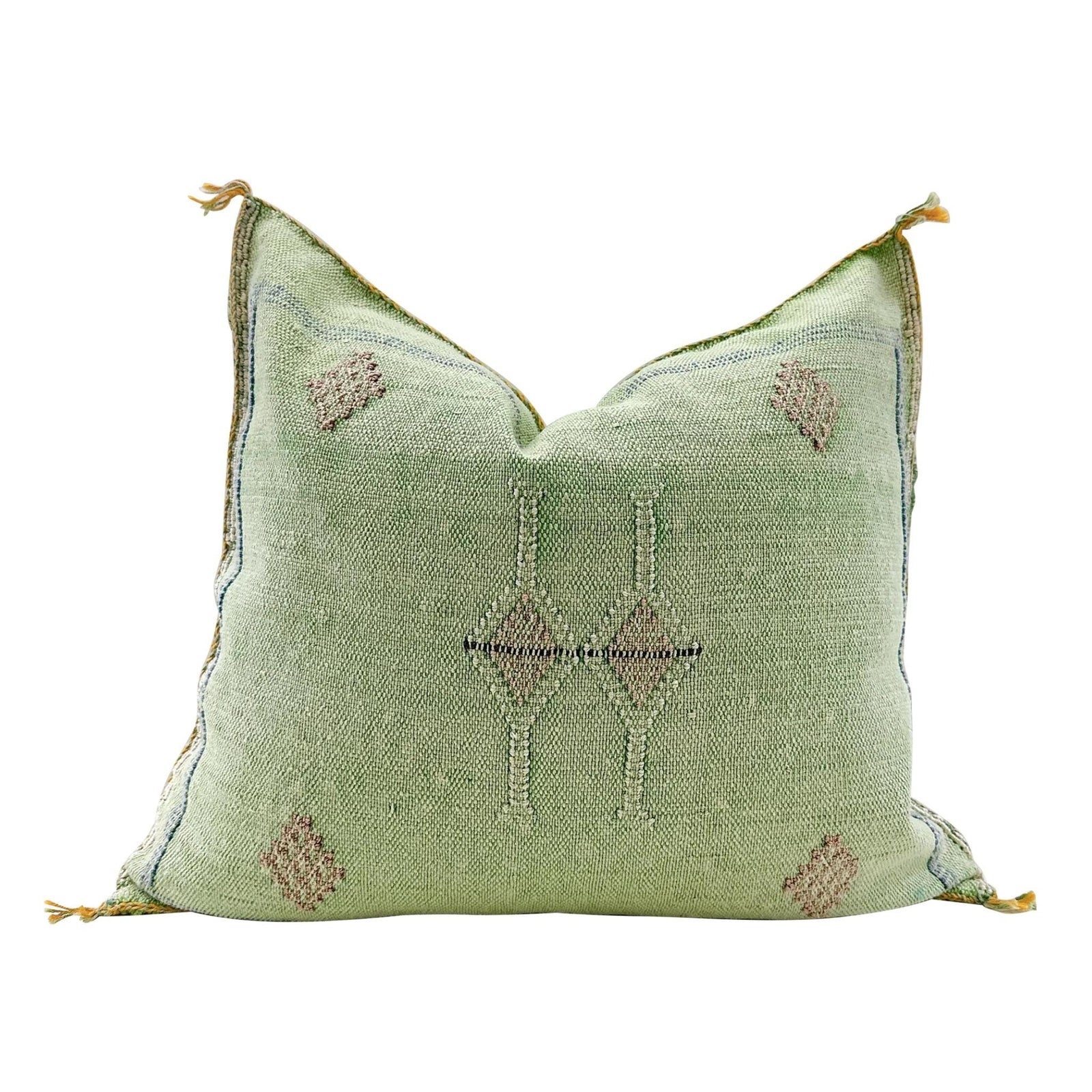 Square Green Cactus Silk decorative Pillow | Authentic Cactus Silk Pillow