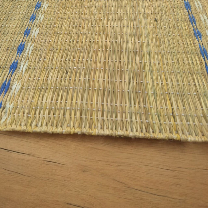 Eco-Friendly Moroccan Hassira Straw Rug - Handmade Natural Samar Palm Mat | Heal
