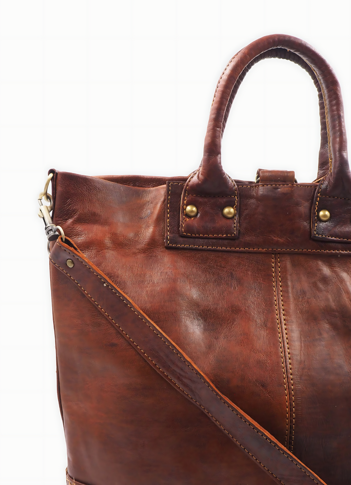 Convertible Backpack, Leather Handbag Cross Body - Sustainable Work Handbag