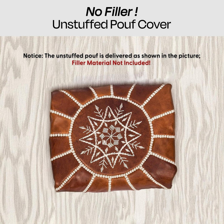 Footstool Modern Home Decor Moroccan -Handcrafted Leather Pouf - Leather Stool