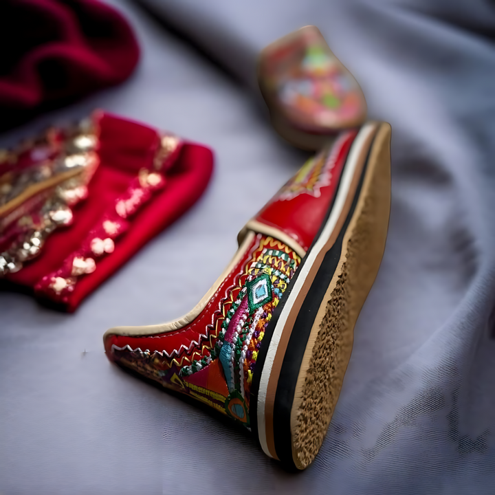 Handmade Berber Leather Shoes – Embroidered Slip-Ons | Ethnic Footwear for Women