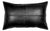Handmade Lumbar Leather Pillow Cover, Large Decorative Black Leather Cushion