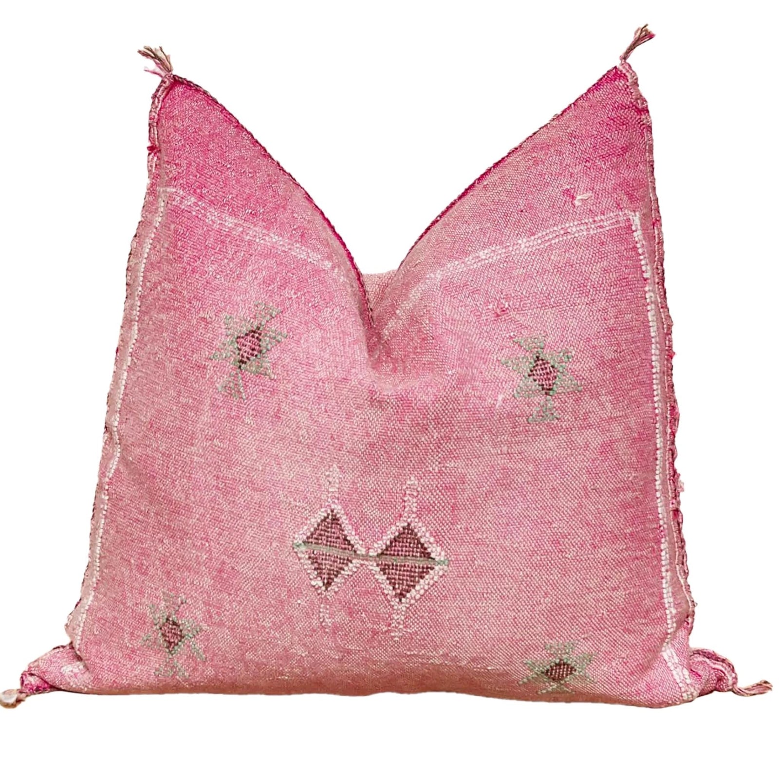 Square Pink Cactus Silk decorative Pillow | Authentic Cactus Silk Pillow 19"x19"