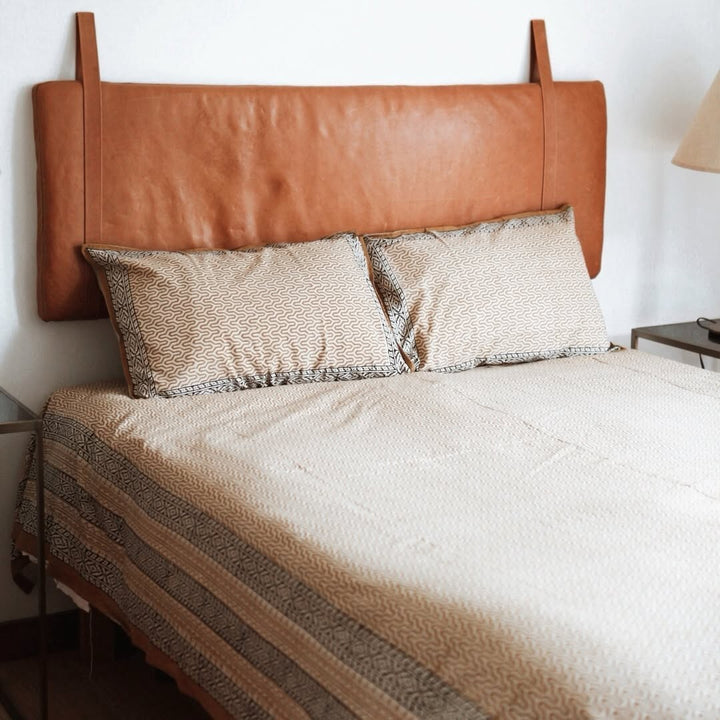 Hanging Leather Genuine Headboard- Custom Made | Wall Hang Cushion headboard