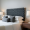 Black Leather Strap Headboard | Handwoven Leather Wall Art