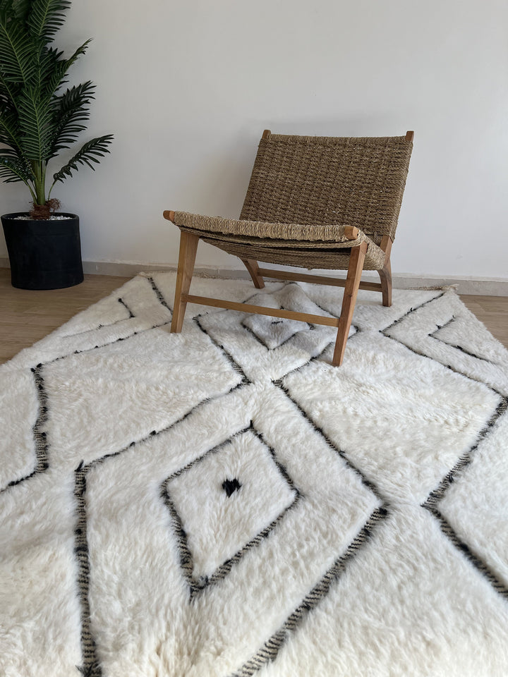 Berber rug - Moroccan rug - Beni ourain rug - Moroccan area rug - Art Design - Beni ourain style - Custom wool rug - wool rug - Handmade rug