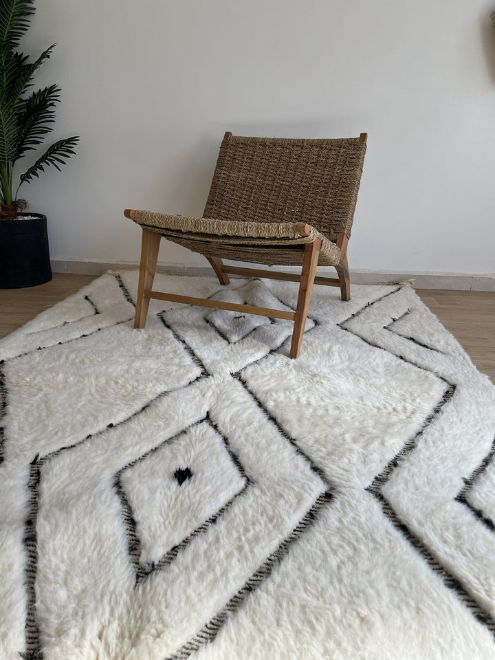 Berber rug - Moroccan rug - Beni ourain rug - Moroccan area rug - Art Design - Beni ourain style - Custom wool rug - wool rug - Handmade rug