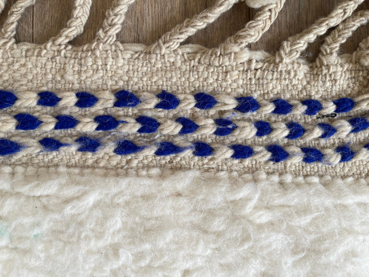 5x6.5 Blue Moroccan Rug, Authentic Azilal Area Rug, Genuine Wool, Handmade, Teppich